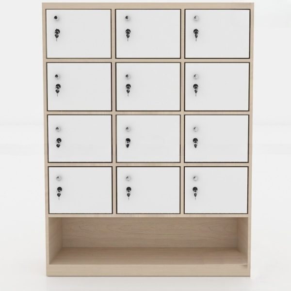 Ảnh sản phẩm Tủ locker gỗ 12 cánh 3 khoang LKG12C3K-T-Kệ giày