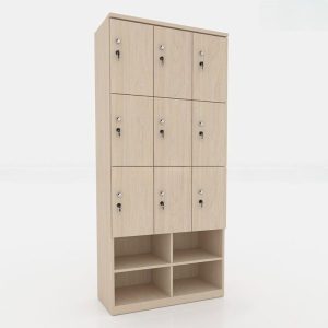 Ảnh sản phẩm Tủ locker gỗ 9 cánh 3 khoang LKG9C3K-Kệ giày - 1