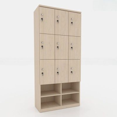 Ảnh sản phẩm Tủ locker gỗ 9 cánh 3 khoang LKG9C3K-Kệ giày - 1