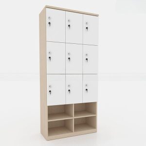 Ảnh sản phẩm Tủ locker gỗ 9 cánh 3 khoang LKG9C3K-T-Kệ giày - 1
