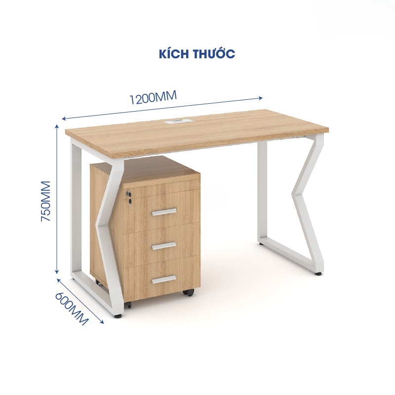 Ảnh mô tả sản phẩm - Bàn chân vuông chữ K Erid 1m2 EK12