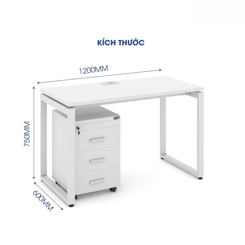 Ảnh mô tả sản phẩm - Bàn chân vuông chữ U Erid 1m2 EU12T-T