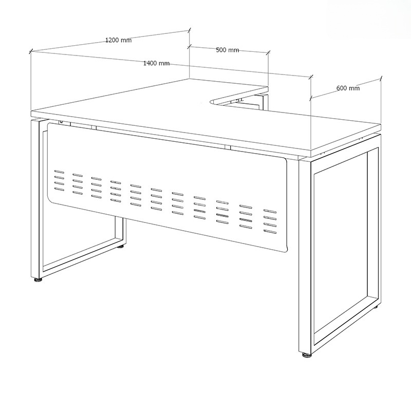 Ảnh mô tả sản phẩm - Bàn chân vuông chữ U Erid 1m4 EU14LYS