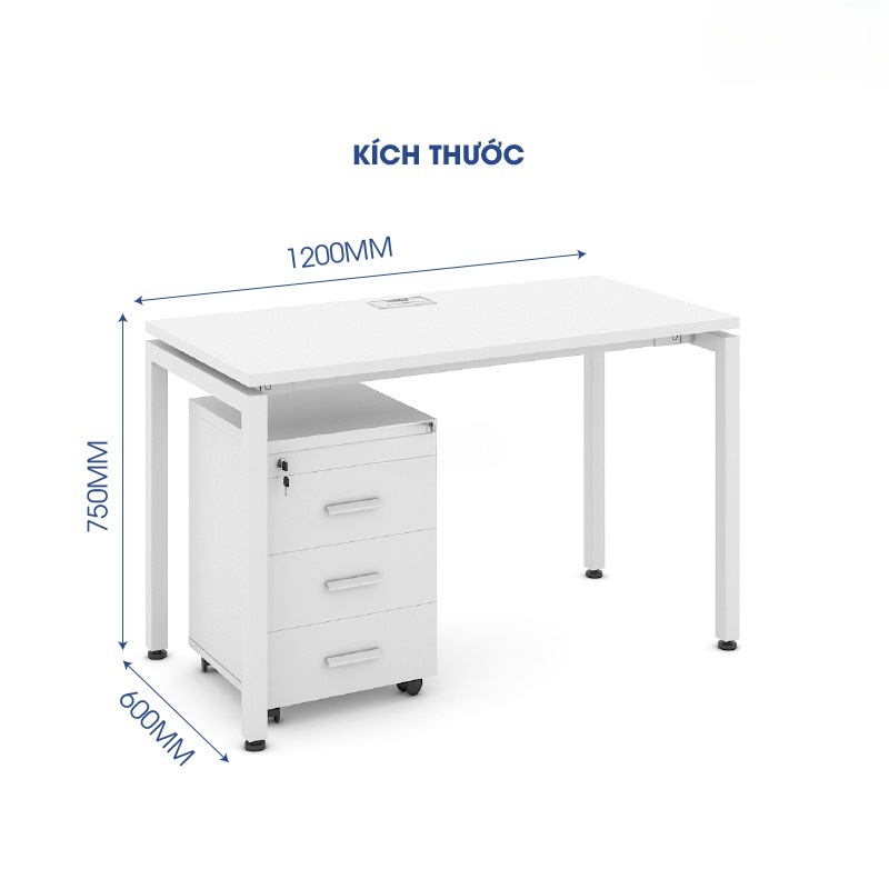 Ảnh mô tả sản phẩm - Bàn chân vuông Erid 1m2 EC12T-T