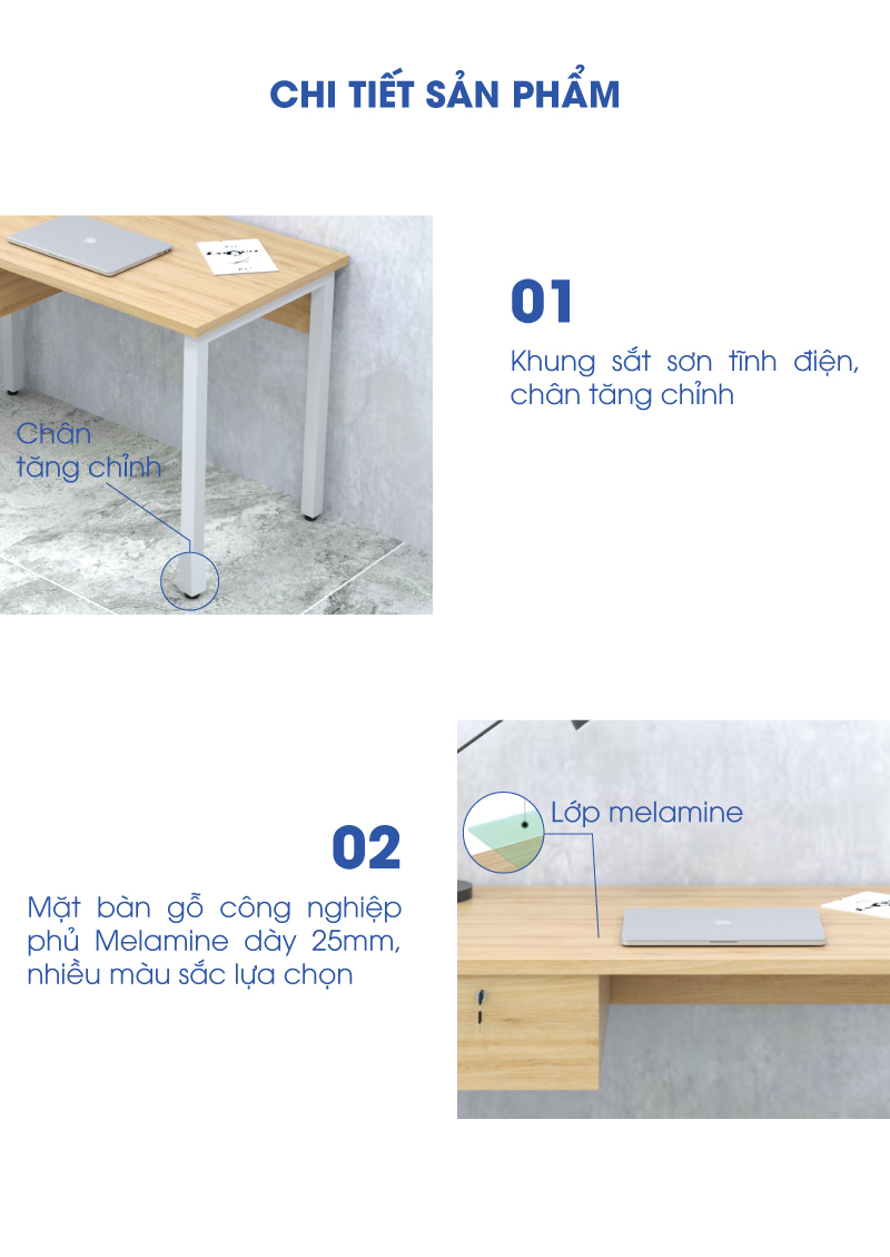 Ảnh mô tả sản phẩm - Bàn chân vuông Erid 1m2 EC12Y-1
