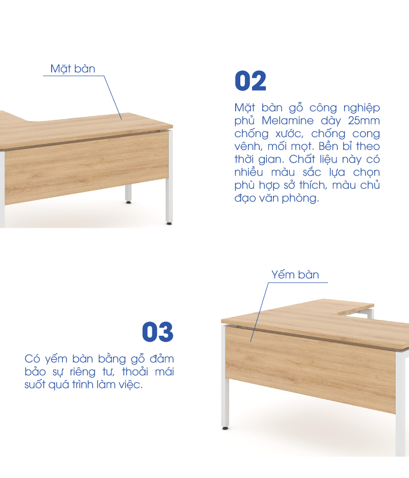 Ảnh mô tả sản phẩm - Bàn chân vuông Erid 1m4 EC14LY