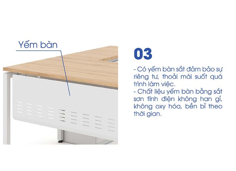 Ảnh mô tả sản phẩm - Bàn chân vuông Erid 1m4 EC14LYS-HS-2