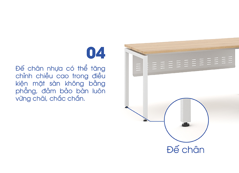 Ảnh mô tả sản phẩm - Bàn chân vuông Erid 1m4 EC14LYS-HS-2