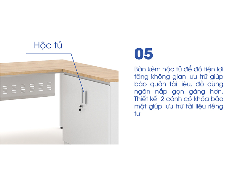 Ảnh mô tả sản phẩm - Bàn chân vuông Erid 1m4 EC14LYS-HS-2