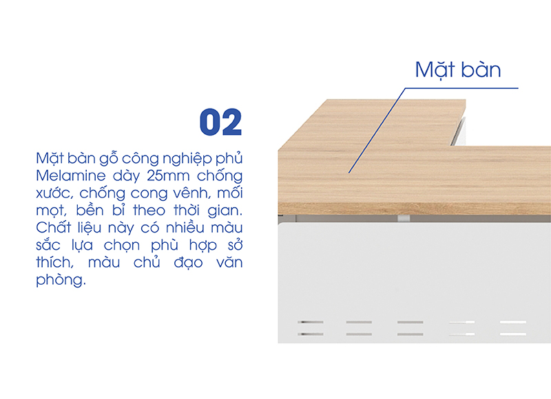 Ảnh mô tả sản phẩm - Bàn chân vuông Erid 1m4 EU14LYS-HS-2