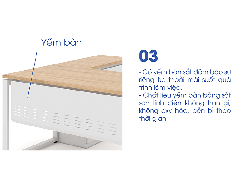 Ảnh mô tả sản phẩm - Bàn chân vuông Erid 1m4 EU14LYS-HS-2
