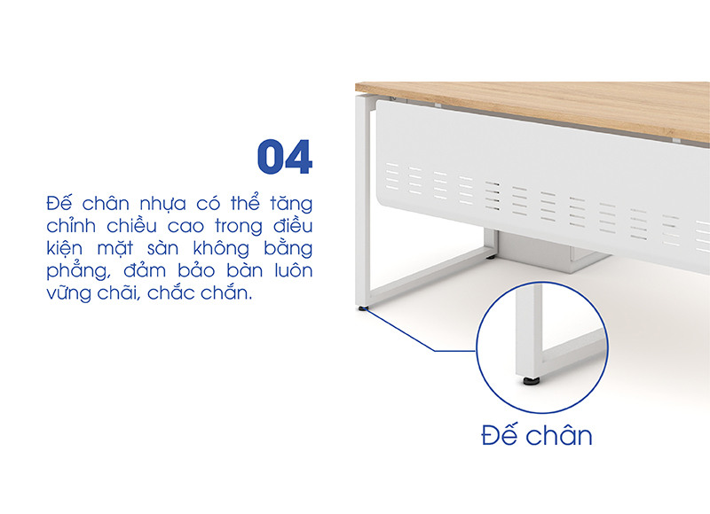 Ảnh mô tả sản phẩm - Bàn chân vuông Erid 1m4 EU14LYS-HS-2