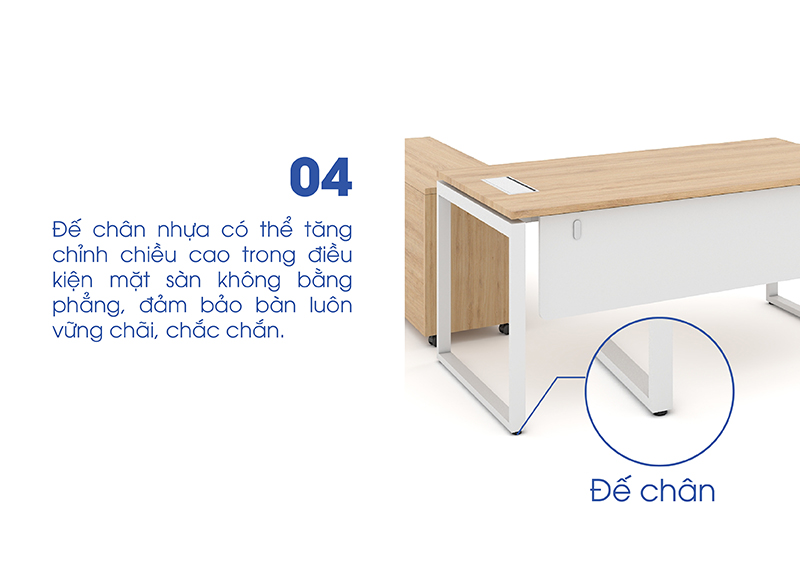Ảnh mô tả sản phẩm - Bàn giám đốc Erid U 1m6 EU16-GD