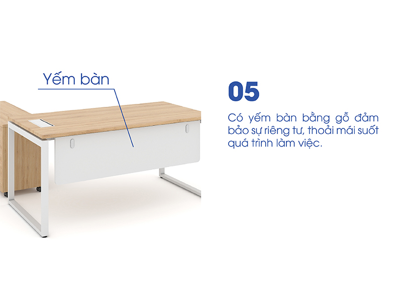 Ảnh mô tả sản phẩm - Bàn giám đốc Erid U 1m6 EU16-GD