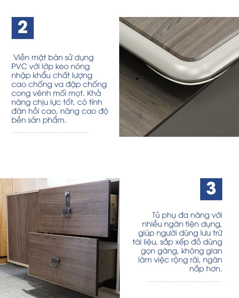 Ảnh mô tả sản phẩm - Bàn giám đốc Fancy 2m FLZZ-70A