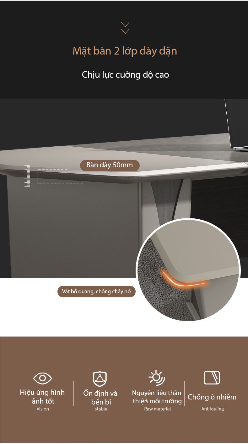 Ảnh mô tả sản phẩm - Bàn giám đốc hiện đại nhập khẩu EVEN Ảnh mô tả sản phẩm - Bàn giám đốc hiện đại nhập khẩu EVEN