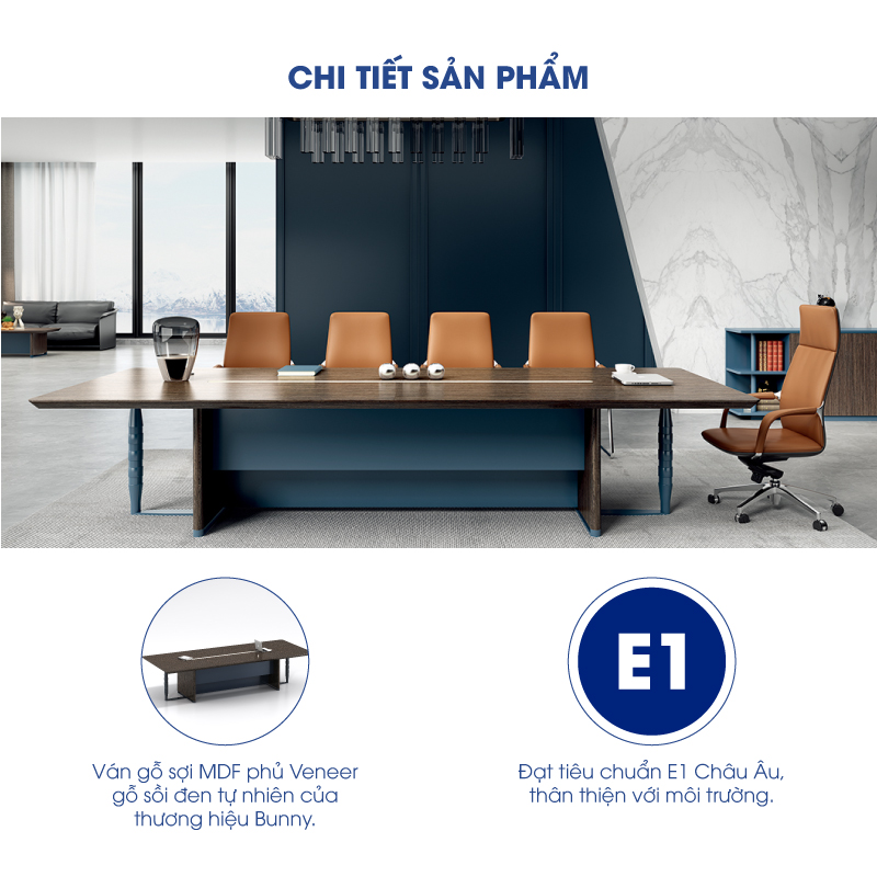Ảnh mô tả sản phẩm - Bàn họp Lusso 3m2 FH01