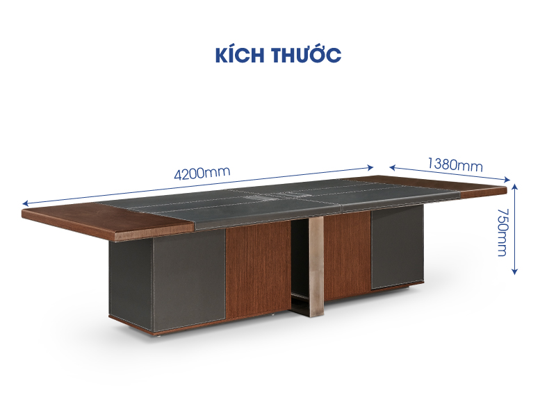 Ảnh mô tả sản phẩm - Bàn họp Lusso 3m2 W-68-N