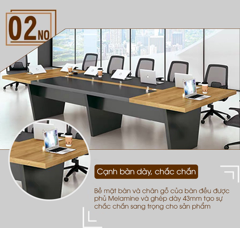 Ảnh mô tả sản phẩm - Bàn họp Shadow 4m8 S4816-04