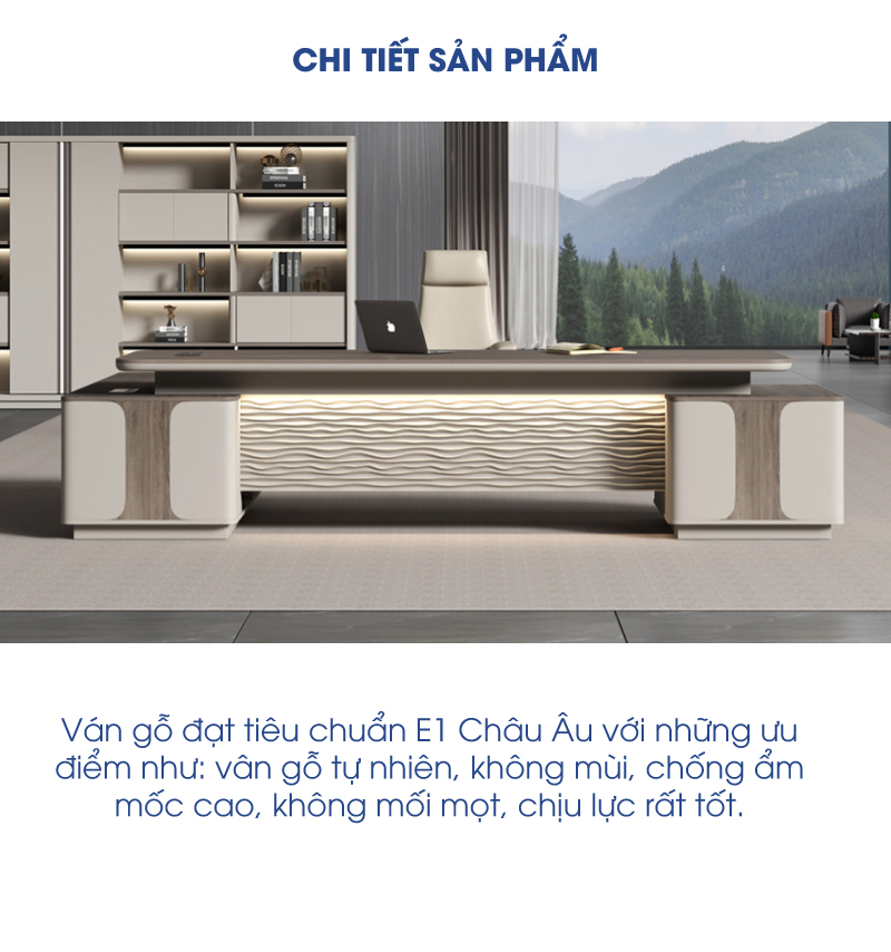 Ảnh mô tả sản phẩm - Bàn lãnh đạo WX 2m4 WE-02-2418