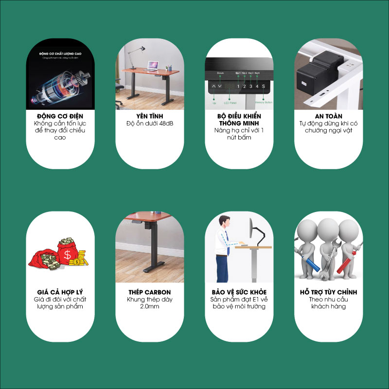 Ảnh mô tả sản phẩm - Bàn nâng hạ thông minh Smart Desk Gtech F12