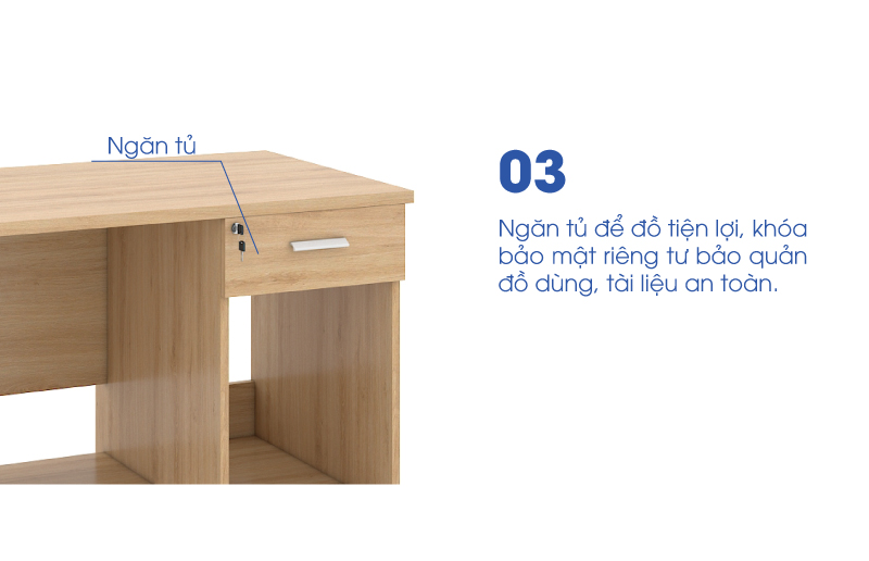 Ảnh mô tả sản phẩm - Bàn văn phòng Classic 1m2 CL12HS-2
