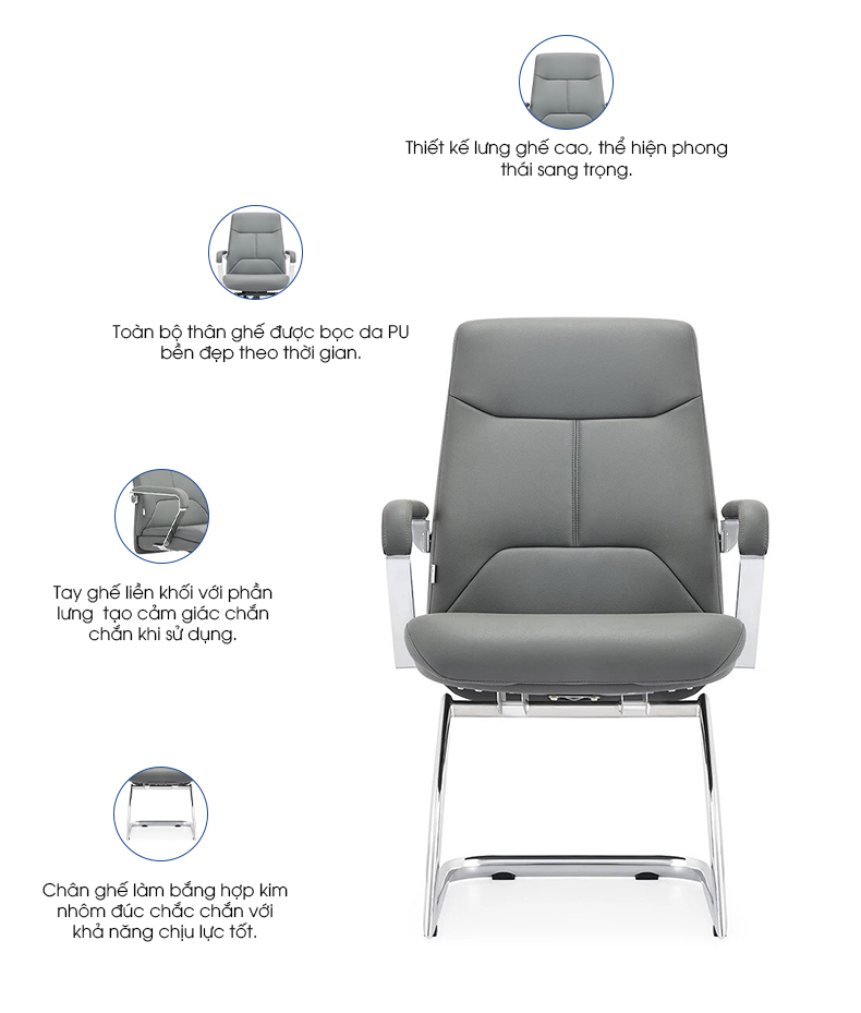 Ảnh mô tả sản phẩm - Ghế da Antlia AN-1601C