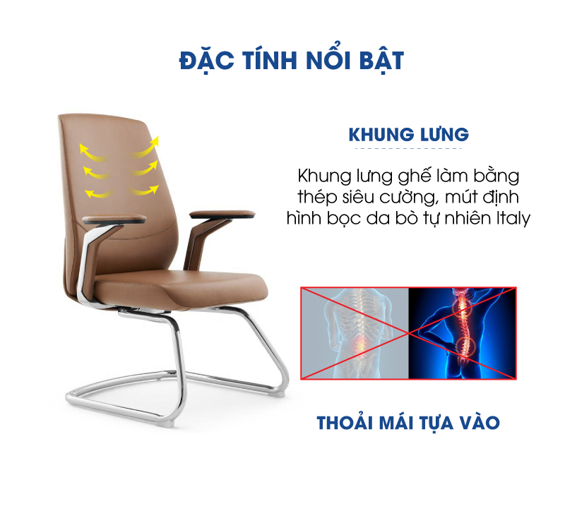 Ảnh mô tả sản phẩm - Ghế da Antlia AN-1802C-N
