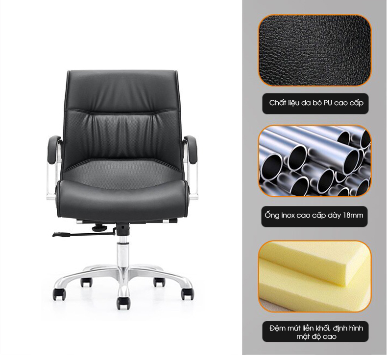 Ảnh mô tả sản phẩm - Ghế da Antlia AN-322B