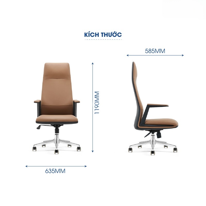 Ảnh mô tả sản phẩm - Ghế lãnh đạo da Antlia AN-001A