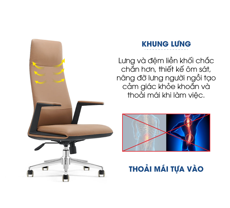 Ảnh mô tả sản phẩm - Ghế lãnh đạo da Antlia AN-001A