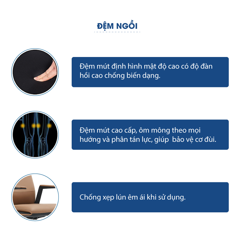 Ảnh mô tả sản phẩm - Ghế lãnh đạo da Antlia AN-001A