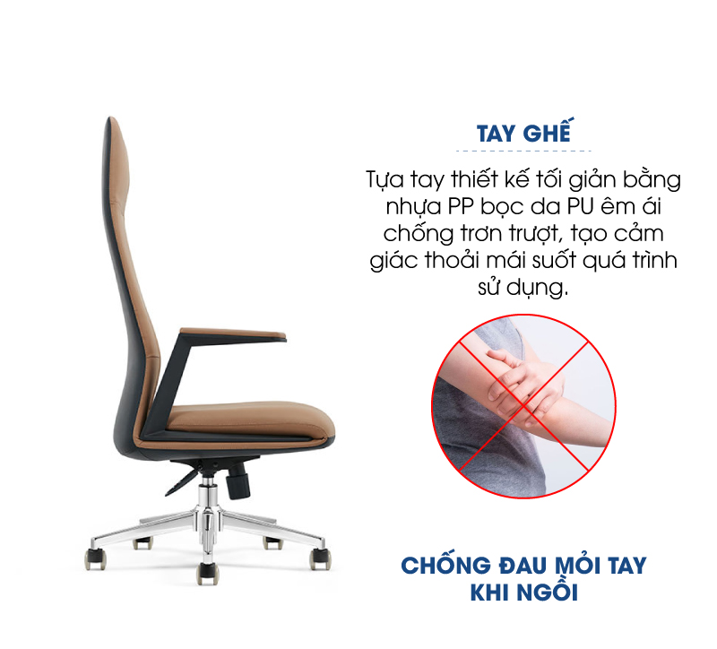 Ảnh mô tả sản phẩm - Ghế lãnh đạo da Antlia AN-001A