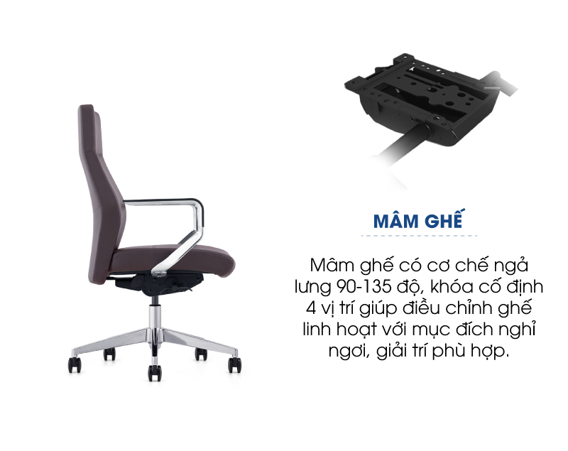 Ảnh mô tả sản phẩm - Ghế xoay da FORNAX FN-2218B