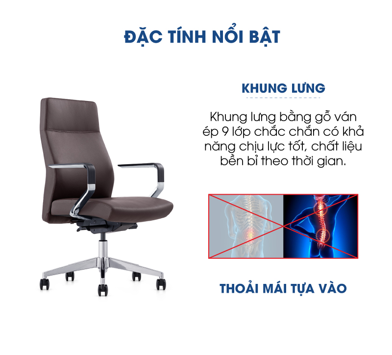 Ảnh mô tả sản phẩm - Ghế xoay da FORNAX FN-2218B