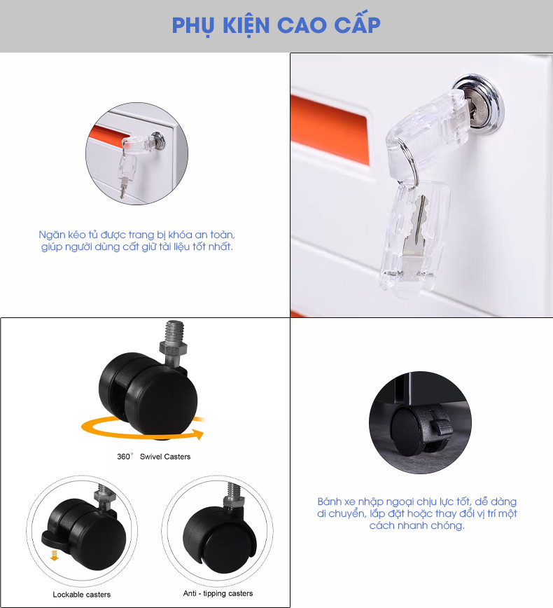 Ảnh mô tả sản phẩm - Hộc kim loại 3 ngăn HK02
