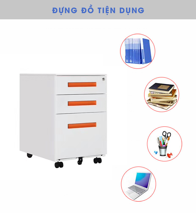 Ảnh mô tả sản phẩm - Hộc kim loại 3 ngăn HK02