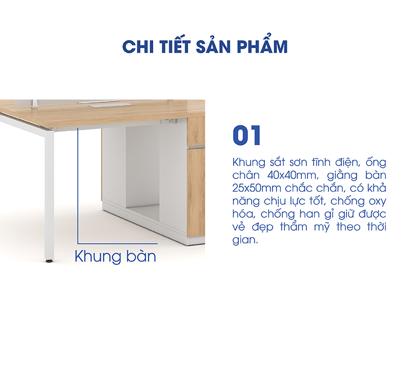 Ảnh mô tả sản phẩm - Module bàn 2 người 1m2 Erid EC1212-TP7-1