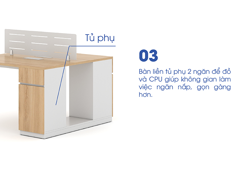 Ảnh mô tả sản phẩm - Module bàn 2 người 1m2 Erid EC1212-TP7-1