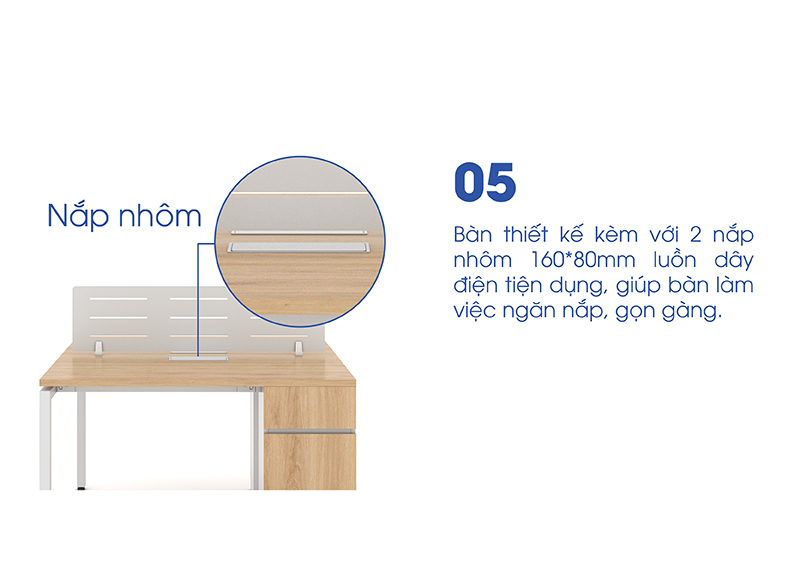 Ảnh mô tả sản phẩm - Module bàn 2 người 1m2 Erid EC1212-TP7-1