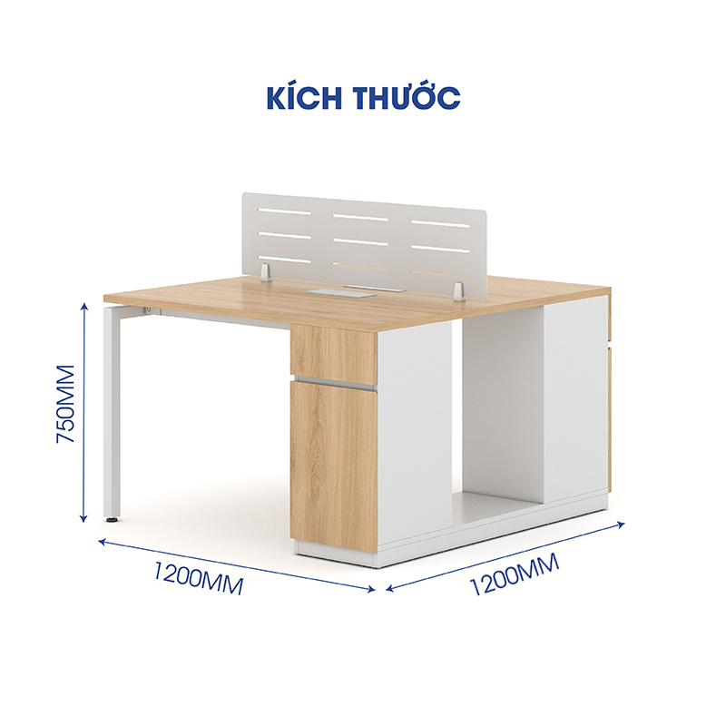 Ảnh mô tả sản phẩm - Module bàn 2 người 1m2 Erid EC1212-TP7-1