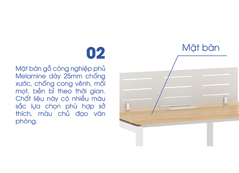 Ảnh mô tả sản phẩm - Module bàn 2 người 1m2 Erid EU1212