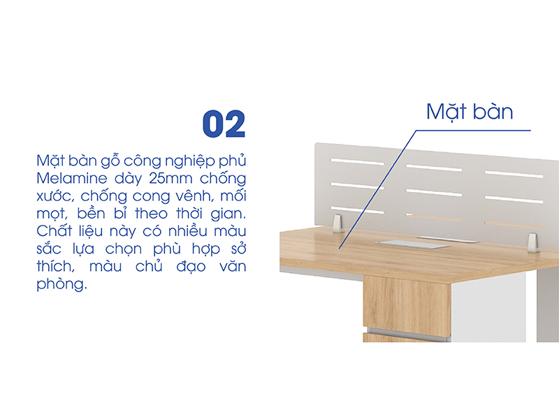 Ảnh mô tả sản phẩm - Module bàn 2 người 1m2 Erid EU1212-TP7-1