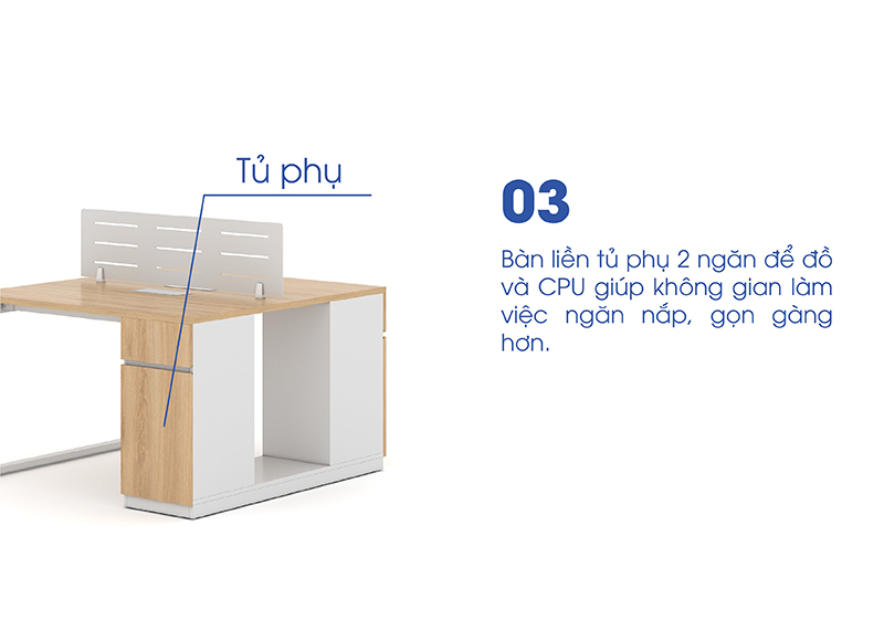 Ảnh mô tả sản phẩm - Module bàn 2 người 1m2 Erid EU1212-TP7-1