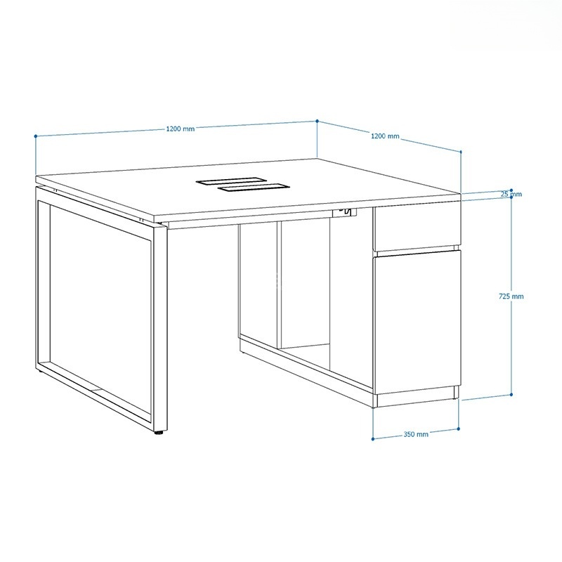 Ảnh mô tả sản phẩm - Module bàn 2 người 1m2 Erid EU1212-TP7-1