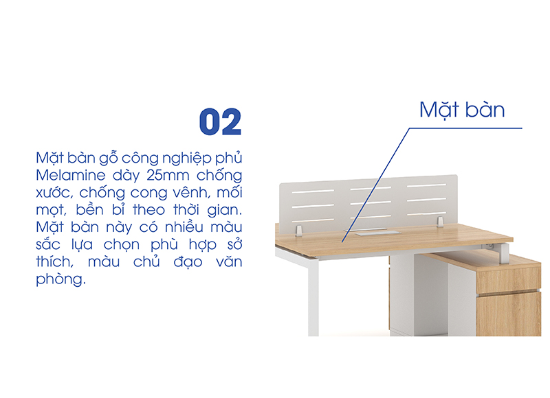 Ảnh mô tả sản phẩm - Module bàn 2 người 1m2 Erid EU1412-TP7