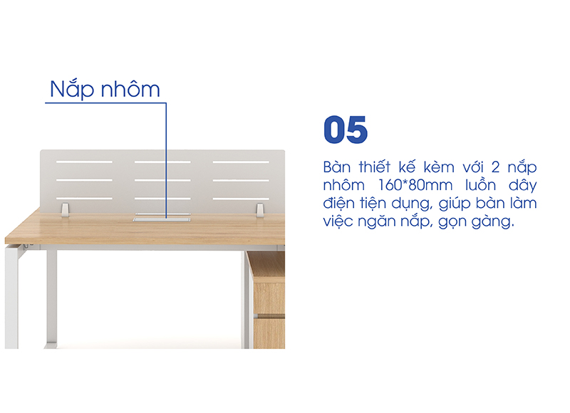 Ảnh mô tả sản phẩm - Module bàn 2 người 1m2 Erid EU1412-TP7