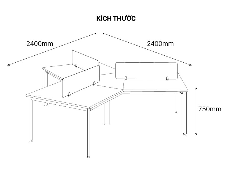Ảnh mô tả sản phẩm - Module bàn 3 người Orion OV03