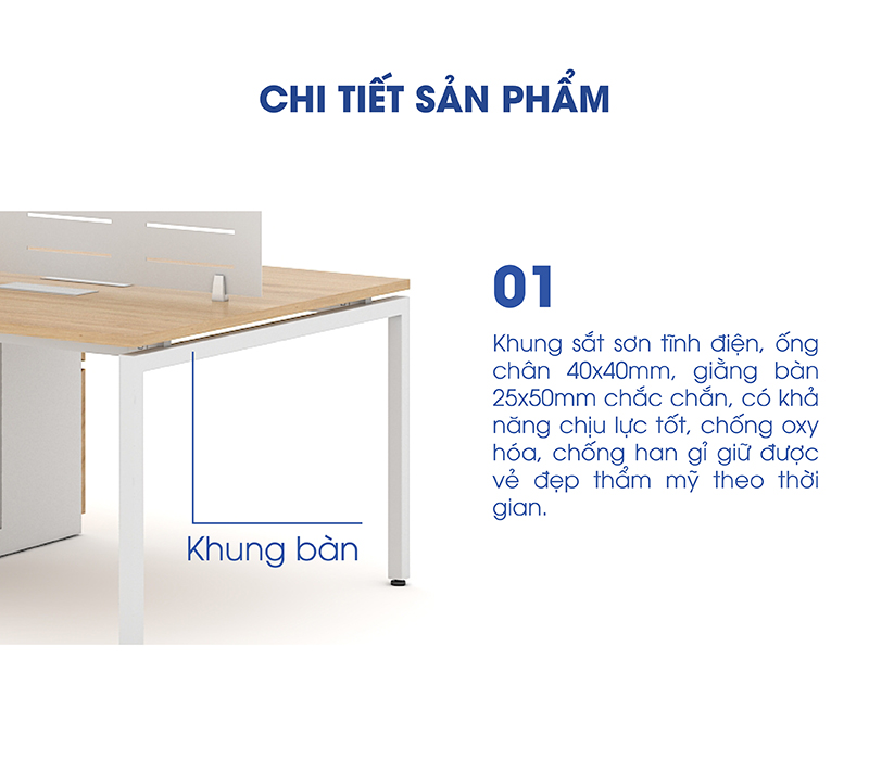 Ảnh mô tả sản phẩm - Module bàn 4 người 2m8 Erid EC2812-TP7
