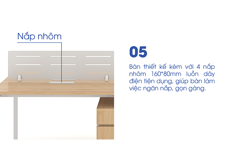 Ảnh mô tả sản phẩm - Module bàn 4 người 2m8 Erid EC2812-TP7